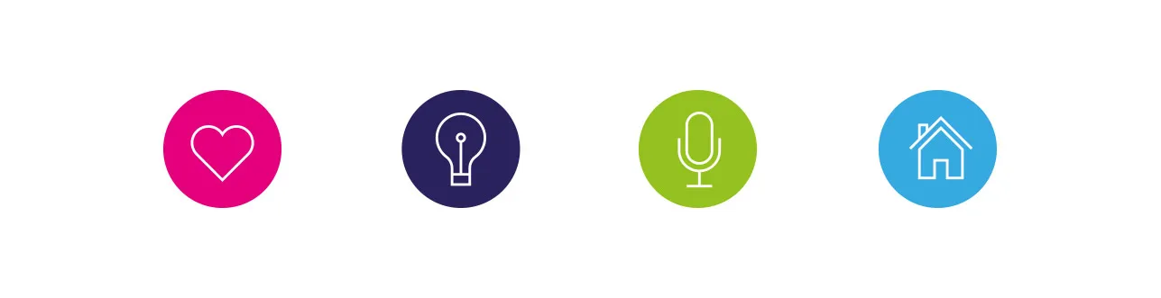 Icons for the four main functions