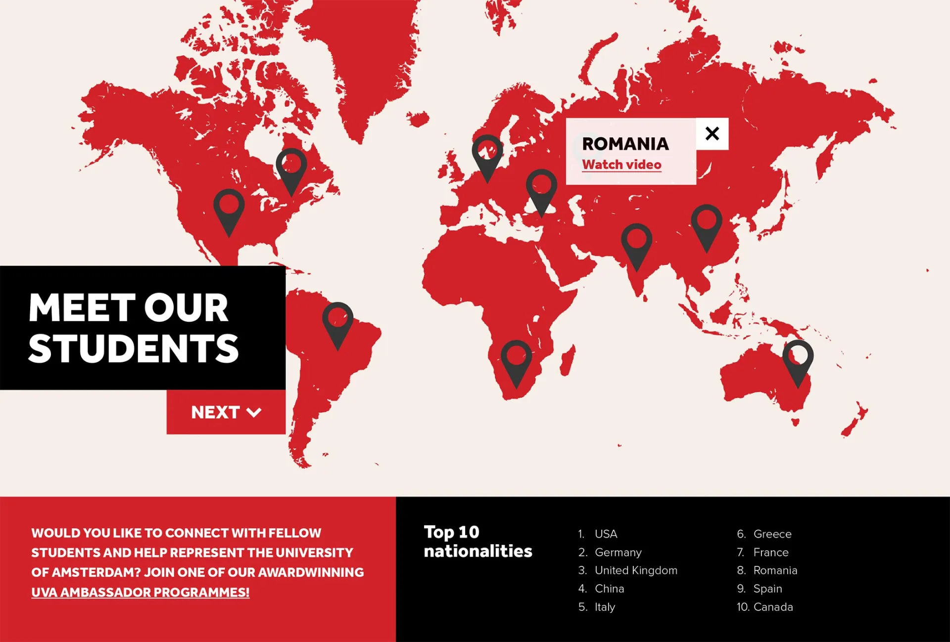 Meet our students — interactive world map