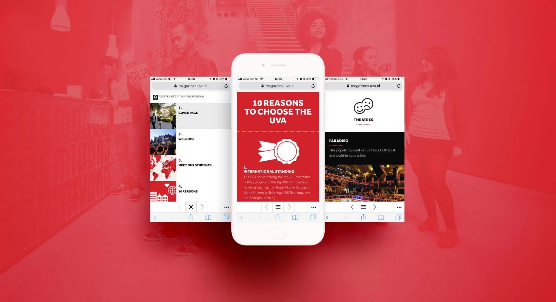 UvA Start magazine on mobile