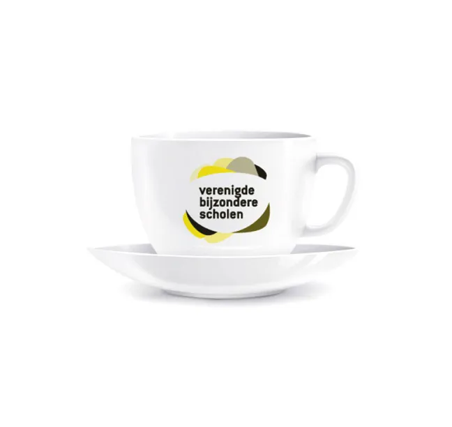 VBS logo on a coffee cup